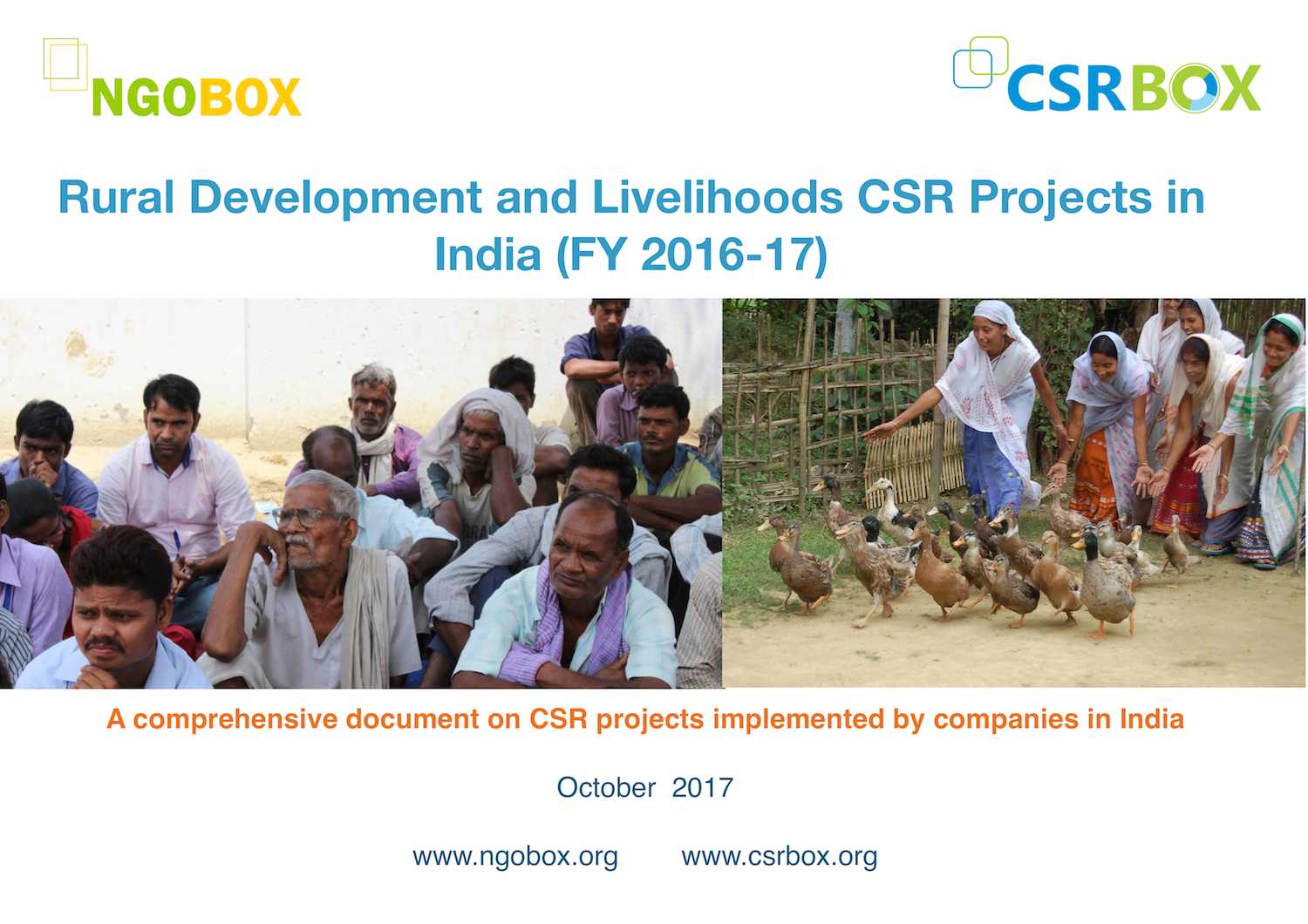 Rural Development and Livelihoods CSR Projects in India (FY 2016-17)